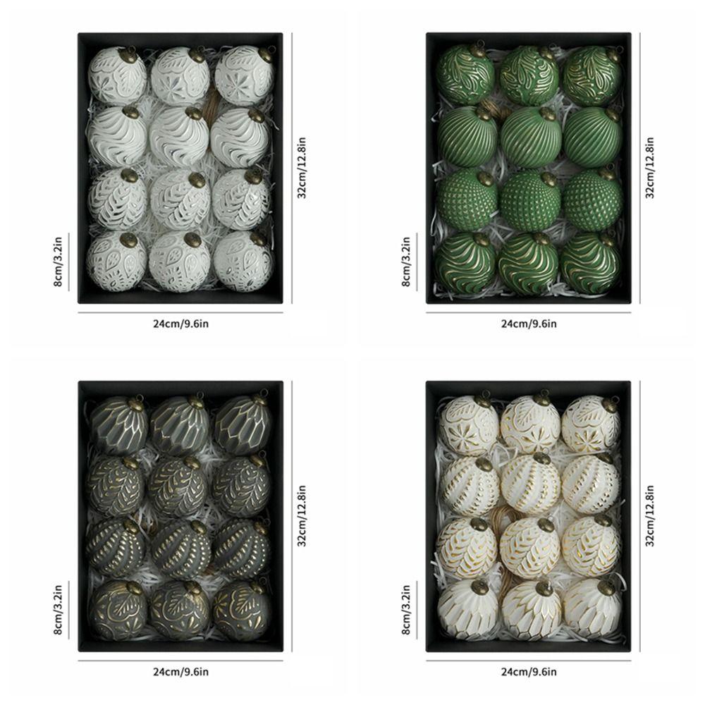 12pcs Shatterproof Christmas Tree Ball Pendant 8cm Xmas Tree Ornaments Wedding Party