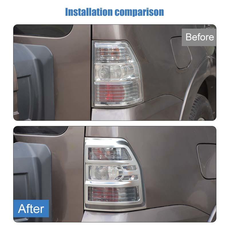 Декоративные накладки на задние фонари автомобиля Mitsubishi PAJERO 2007-2021, защитные наклейки для экстерьера автомобиля.