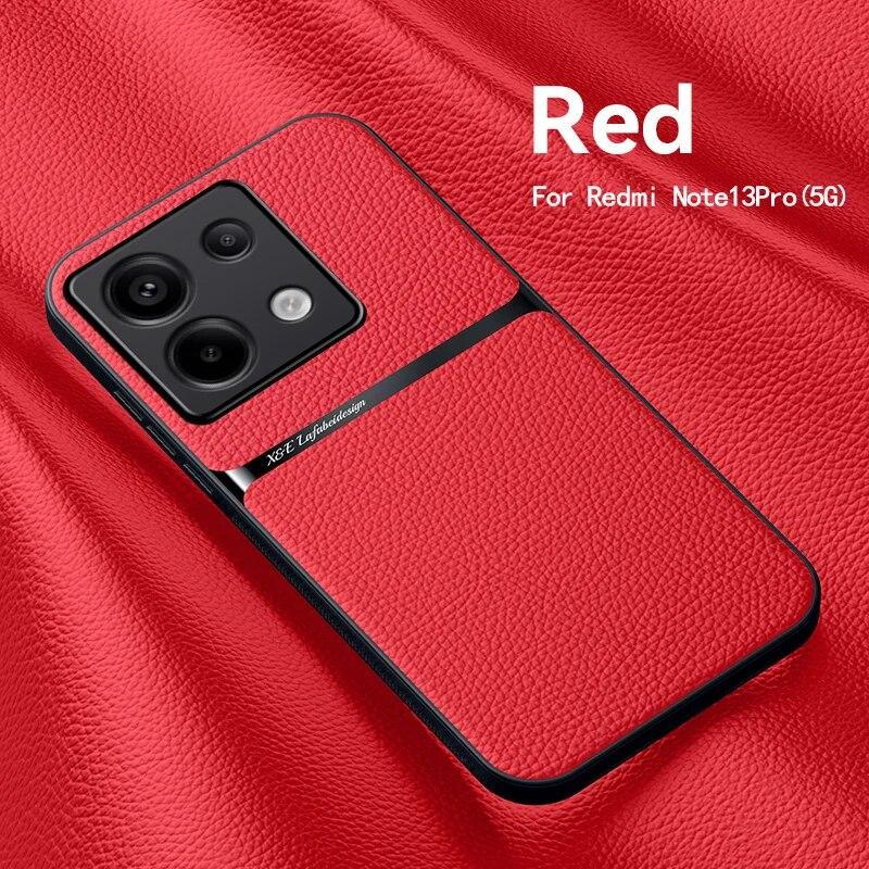 Для Redmi Note 13 Pro 4G чехол с магнитным держателем противоударный чехол для телефона для Xiaomi Redmi Note13 Pro Note 13Pro 4G кожаная задняя крышка