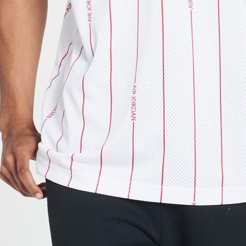 Jordan Полосатый жилет с круглым вырезом и цифровым принтом, мужские топы, белый DM1380-100