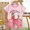 Children's Casual Short-sleeved Summer Cotton T-shirt Set for Boys and Girls