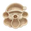 Holiday Table Centerpieces Wooden Christmas Divided Tray, Gingerbread Man Santa Xmas Tree Compartment Snack Claus Party Platters Platter, Wood