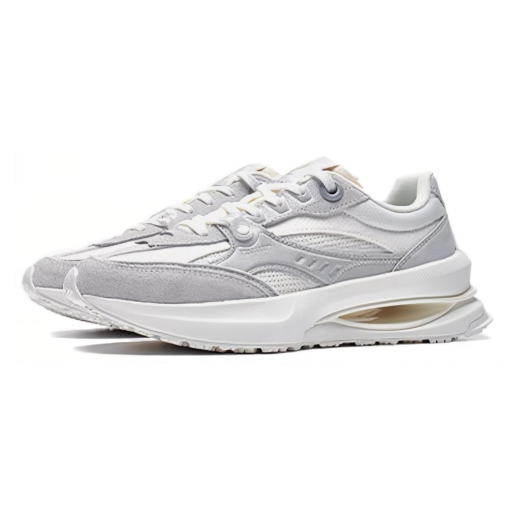 Li Ning 92 Shadow Comfortable Versatile Non-Slip Wear-Resistant Low-Top Lifestyle Casual Shoes Women Sneaker Gray White AGCT250-3
