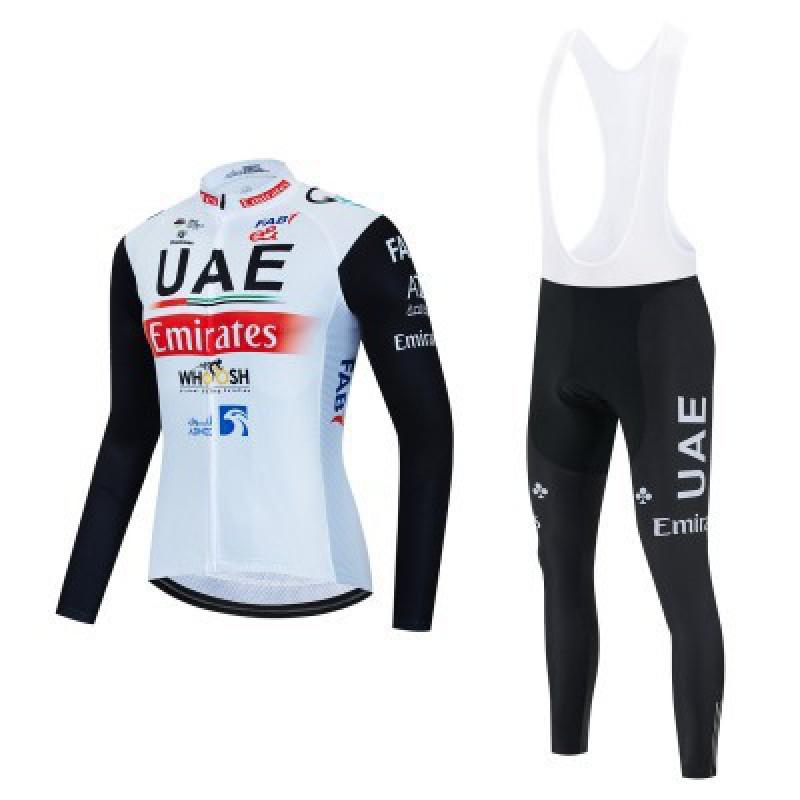 Mens Long Sleeve Cycling Jersey Set Breathable Quick-Dry Road Bike Outfit With Team Designs