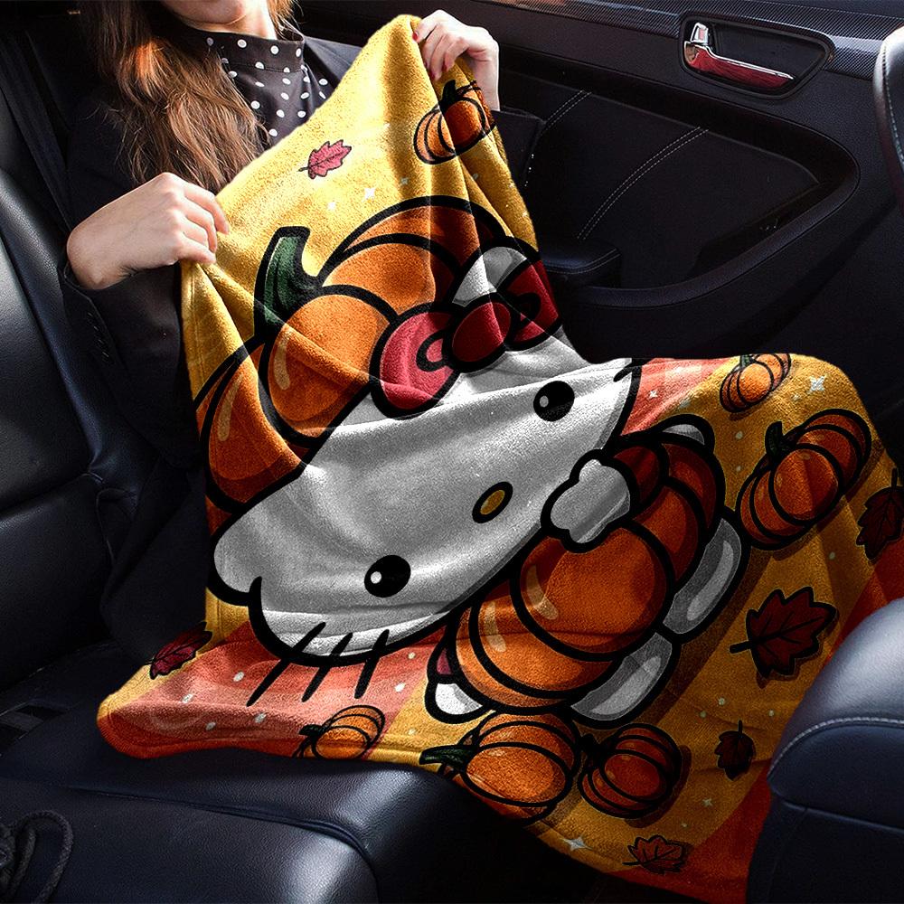 1 шт. Плед Хелло Китти с тыквами Легкий фланелевый плед для дивана кровати путешествий кемпинга гостиной офисного кресла
