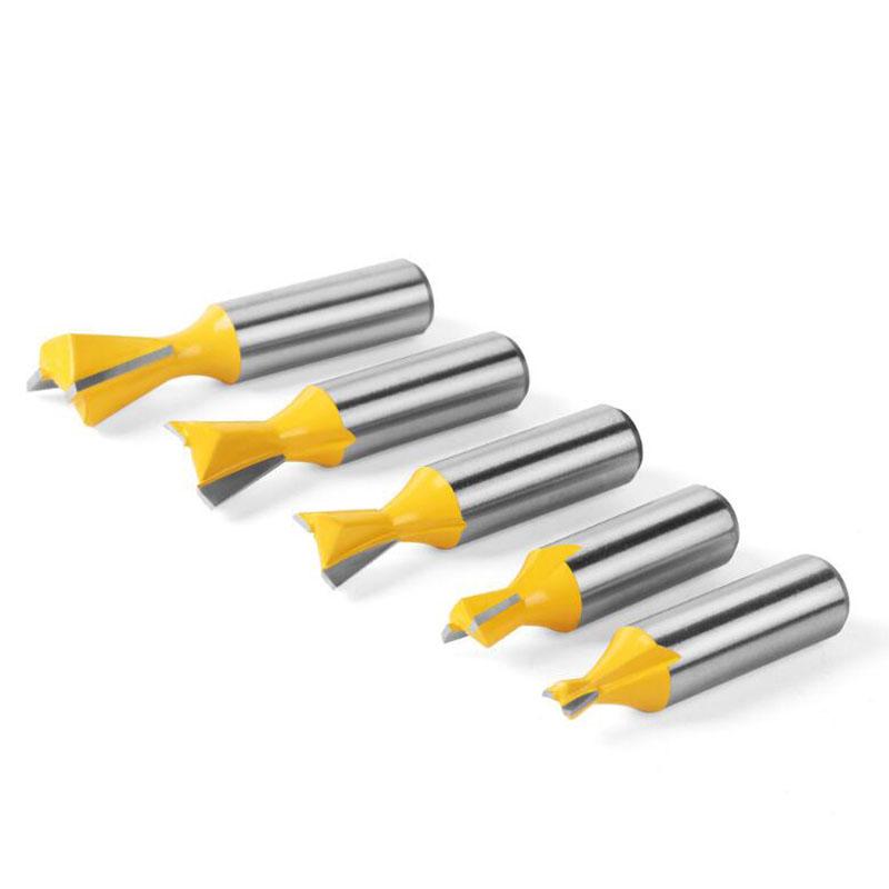 Набор из 5 шт. 12 мм 1/2-дюймовых хвостовиков для соединения «ласточкин хвост» 14 градусов для деревообработки, гравировки, фрезы для дерева