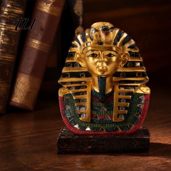 Egyptian Pharaoh Figurine Sphinx Statue Resin Ornament, Retro Ancient Figurine, Classic Exotic Artistic Desktop Ornaments Sculpture, Miniatures