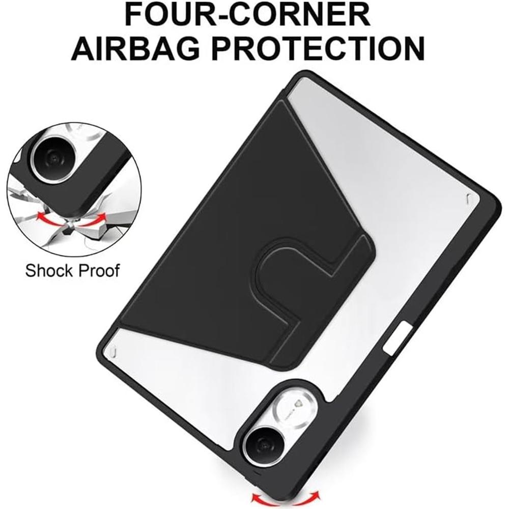 For Redmi Pad 2 11 Inch 360° Rotating Acrylic Case Transparent Shockproof Cover With Pen Holder Anti-Scratch Tablet Shell