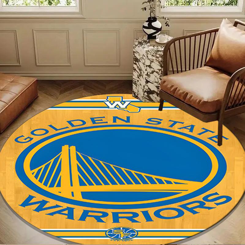 Golden State Warriors Logo Round mat, Anti-slip Circle Carpet Chair rug For livingroom,Bedroom, doormat home decor Gift Christmas Gifts