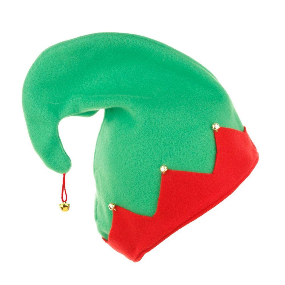 Plush Elf Hat Metal Bell Ornament Christmas Hat Classic Christmas Headwear Gift Giving