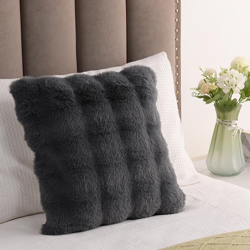 Наволочка из искусственного плюша с изображением кролика, наволочка для дивана в гостиной, наволочка для подушки в спальне с эркером, однотонная наволочка из пузырчатого бархата