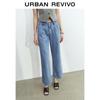 UR Women's Retro Wide-Leg Washed Denim Jeans