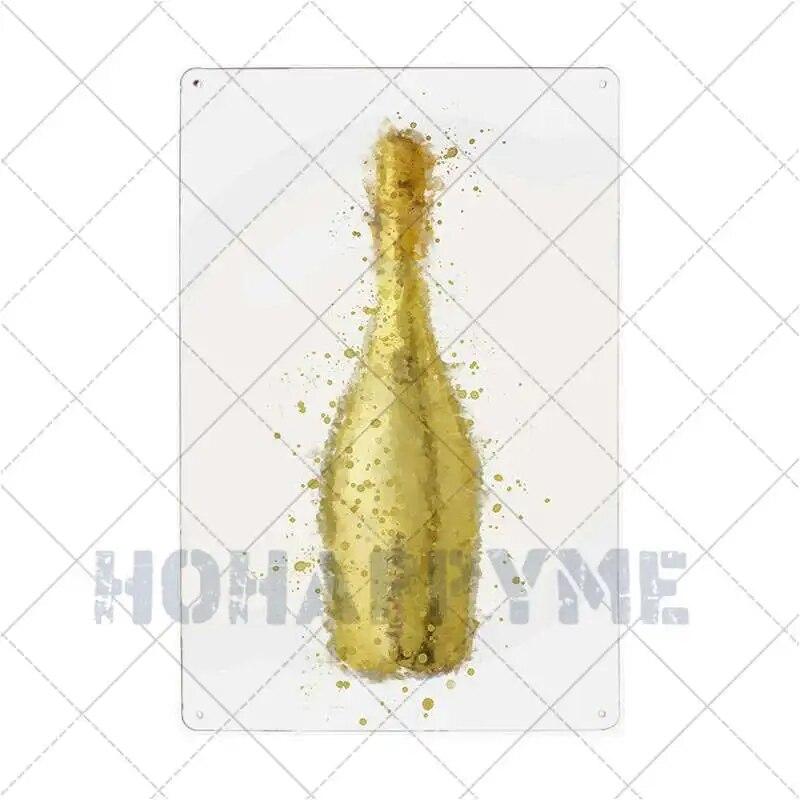 Prosecco O'Clock Metal Tin Signs Plates Cocktails Vintage Plaque Posters Pub Bar Art Wall Decoration Retro Home Decor 20x30cm