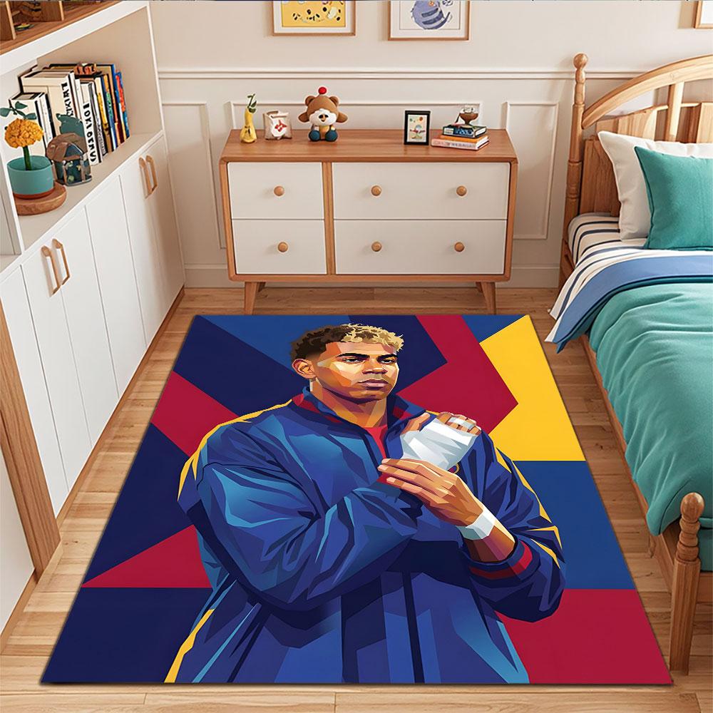 "Colorful Athlete with Wrapped Hand" Patterned carpet, suitable as a non slip play mat for the living room and bedroom sofa