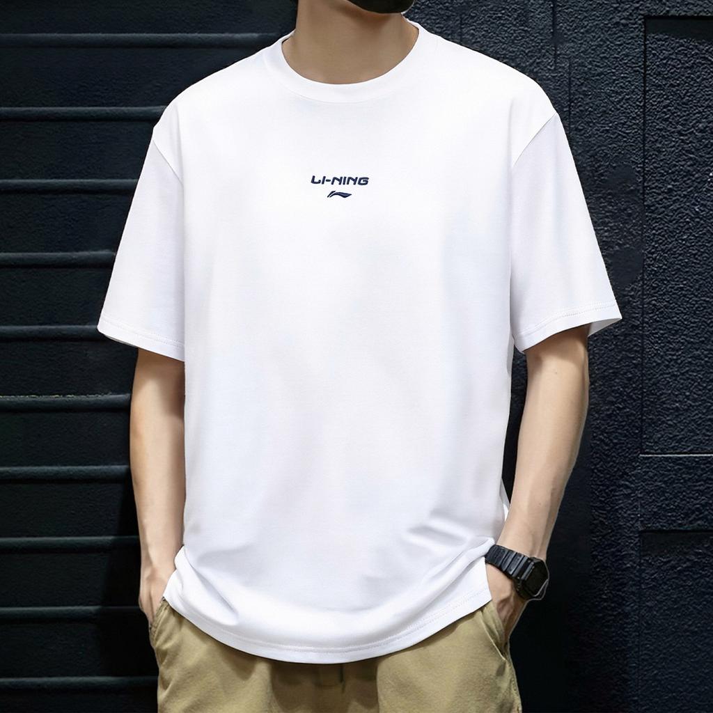 Li Ning T Shirt Unisex Standard White AHSW875-1