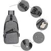 Chest Bag with USB Charging, Adjustable Chest Bag Strap, Men's Backpack Shoulder Bag (Including 1 USB Cable)