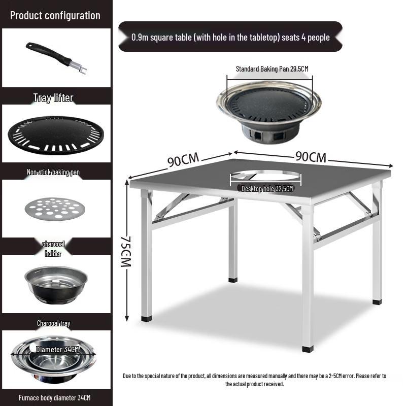 Waterman Commercial Foldable BBQ Table & Seating