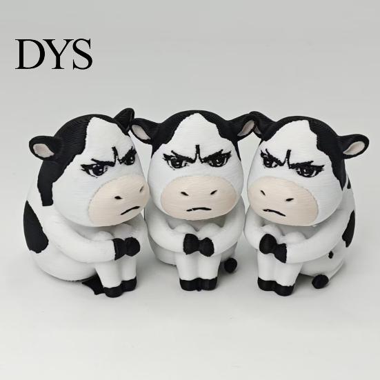 3D-печатная корова, игрушка, фигурка молочного скота, мультяшная статуэтка коровы для декора стола, мини-скульптура для дома и офиса, аксессуар в подарок любителям животных