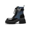 Autumn and winter liquid butterfly Martin boots thick-soled lightweight knight short boots women's thick heel denim leather