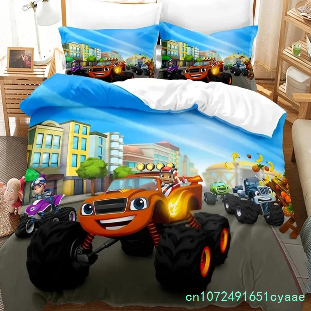 Комплект постельного белья с 3D-принтом Blaze N Monster Machines, пододеяльник с рисунком, двуспальный, двуспальный, двуспальный, для взрослых мальчиков, постельное белье, пододеяльник