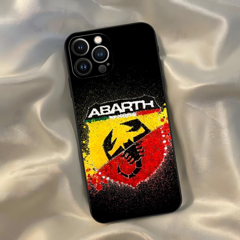 ABARTH Italy Car Phone Case for Iphone 16 15 14 13 12 11 Pro Max Xr X Xs Mini 8 Plus SE 2022 Black Soft Silicone Cover