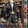 Men's Ugly Christmas Corduroy Warm Pocket Suit Jacket Cardigan Men's Casual Suit