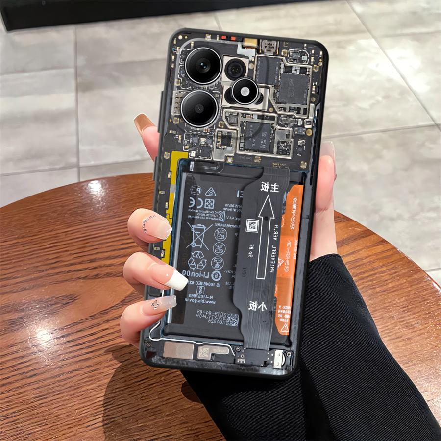 Чехол-накладка с рисунком материнской платы для Xiaomi Poco F3 F4 F5 C65 M3 M4 Pro C50 C51 M5 X3 X4 X5 Мягкая задняя крышка телефона