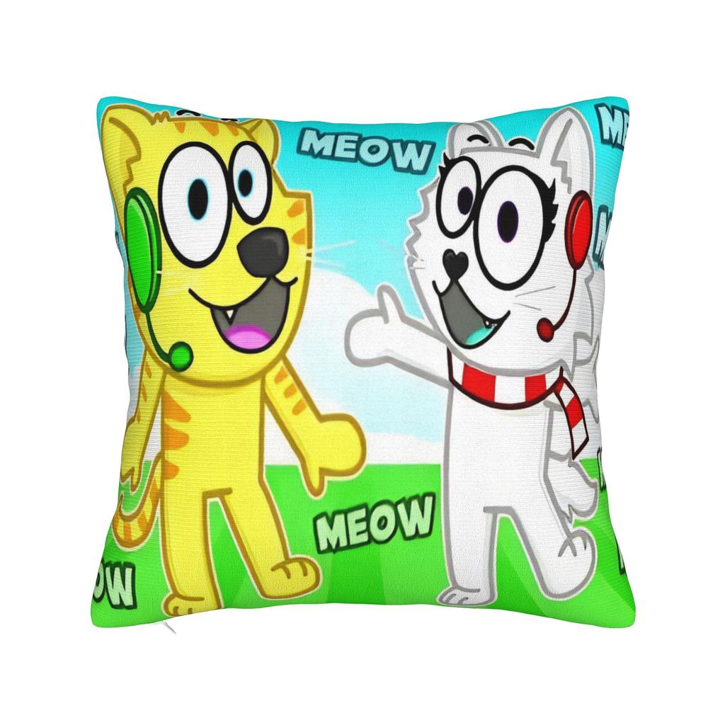 Tylers And Snowi Игровые Квадратные Наволочки Милые Мультяшные Наволочки на Подушки Винтажная Декоративная Наволочка на Молнии для Дома 45x45см