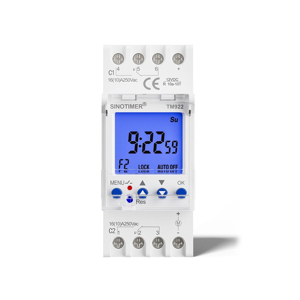 2-канальные программируемые 24-часовые часы с большим ЖК-дисплеем 7-дневное программируемое реле времени на Din-рейку электронные часы