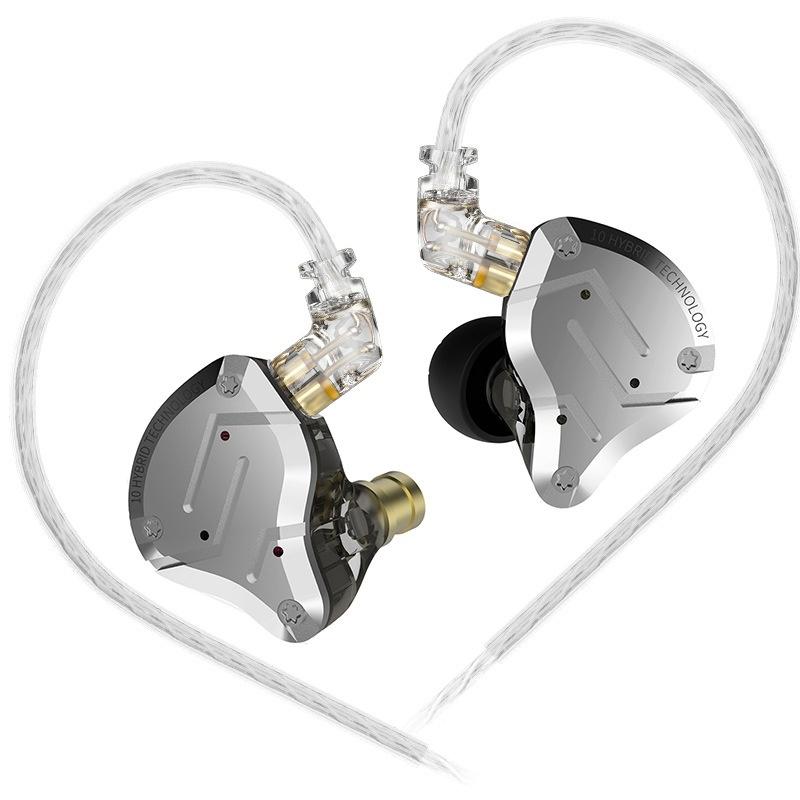 KZ-ZS10 PRO Съемные Внутриканальные Проводные Наушники Гибридный Драйвер Штекер 3.5 мм Двойной Посеребренный Кабель 1.2 м Профессиональный Игровой Наушник