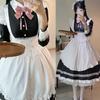 Sivrusn Maid Black and Maid Cafe Halloween Cosplay Classical Long and Plus Size Costume Apron Headband for Events and Size S British-style Dress,