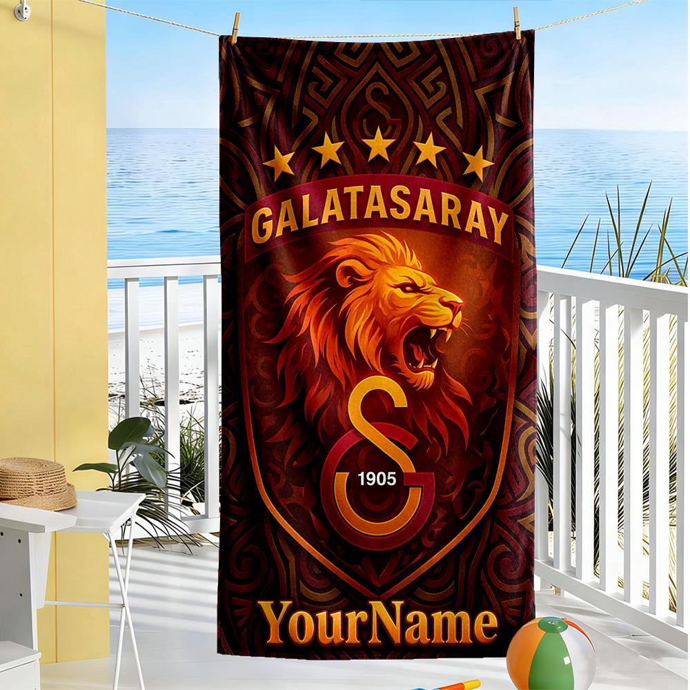 Galatasaray Customize Your Name Beach Towel Quickdry Soft Microfiber Suitable For Swimming Gym Camping Yoga Vacation
