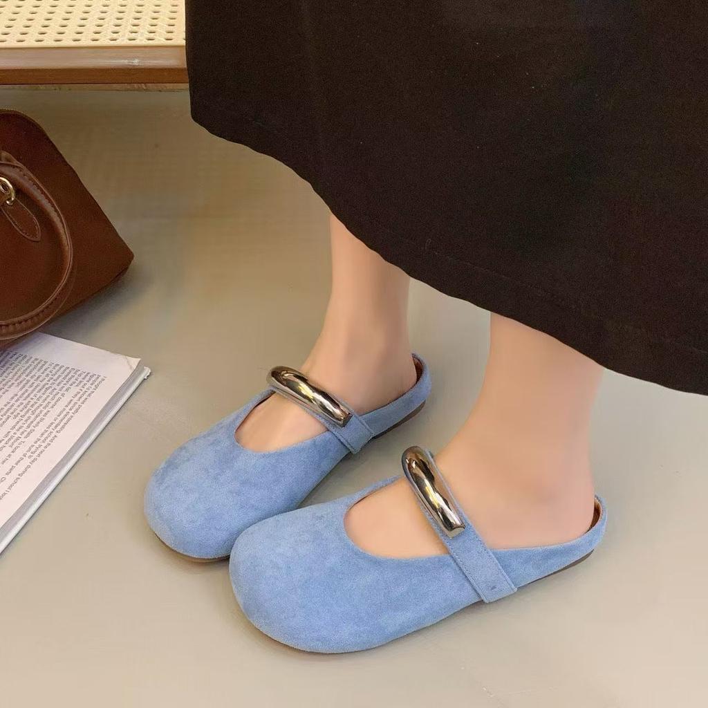 Fashion Retro Ballerina Slipper Style Wide Toe Box Shoes Famous Brand Spring Comfortable Rubber Sole Ladies Sandals (Best Selling Deal)
