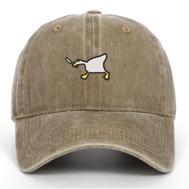 Embroidered Baseball Cap With Goose Pattern For Uninsex Casual And Fashionable City Style Duckbill Cap