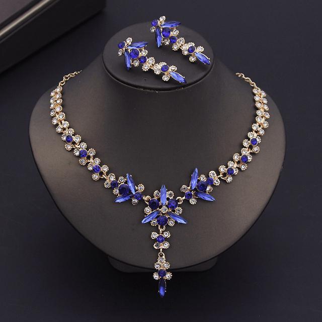 Роскошные красные хрустальные тиары, свадебные комплекты ювелирных изделий для женщин, выпускной, свадебные серьги, ожерелье, комплекты ювелирных изделий для невесты, корона