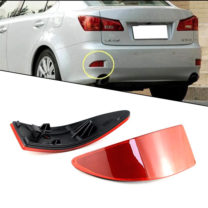 2Pcs Rear Bumper Reflector Lens Cover Housings 81910-53021,81920-53021For 2006-2013 Gen2 Lexus IS250 IS350 Sedan Car Accessories