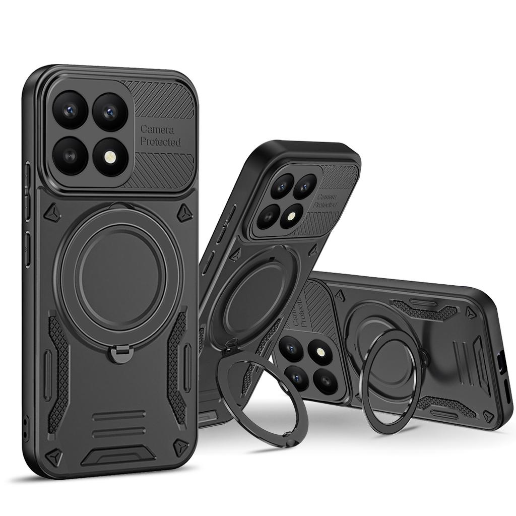 Противоударный чехол-броня с держателем-кольцом для пальца для Xiaomi 17, защитный, с магнитной адсорбцией Magsafe, чехол с металлическим кольцом-держателем