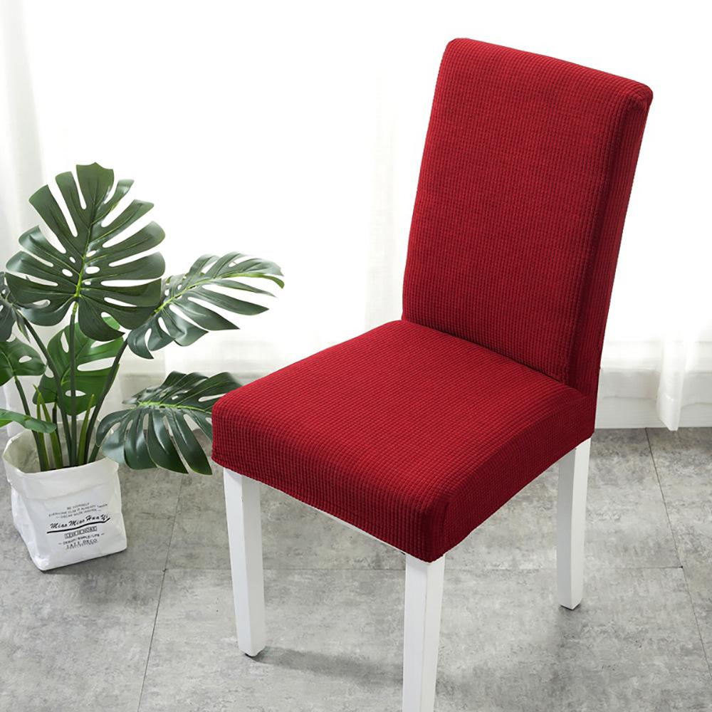 Universal Jacquard Chair Cover Stretch Solid Color Chair Covers Dining Room Wedding Hotel Banquet Home Decor Washable Seat Case