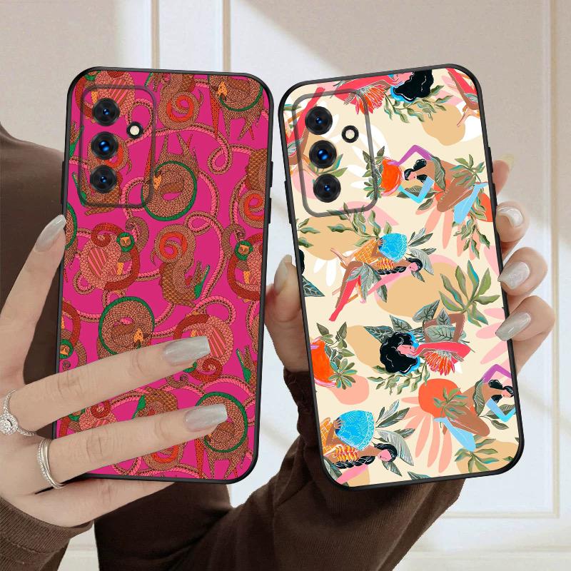Цветы и Женщины Для Samsung S20FE S 21 22 23 FE 24 Plus 25 Ultra Galaxy M23 32 34 35 52 53 54 55 5G силиконовый мягкий чехол для телефона
