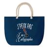 Sac De Plage - PLANETEE - J'peux Pas Calligraphie - Grand Format - Coton Multicolore - Anse Corde