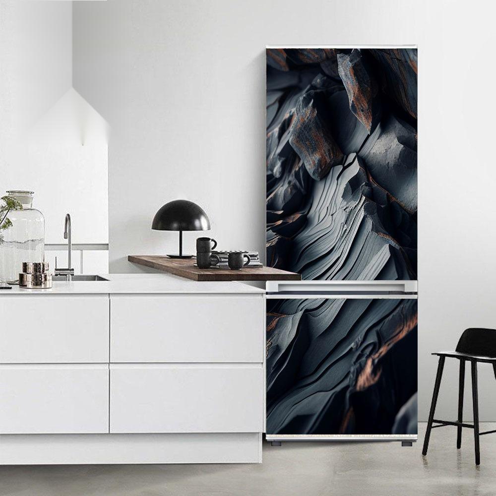 Наклейки на холодильник с фруктами, крышка холодильника, дверь, пейзаж, растение, морской винил, самоклеящаяся кухонная мебель, декор, наклейка для морозильной камеры, сделай сам