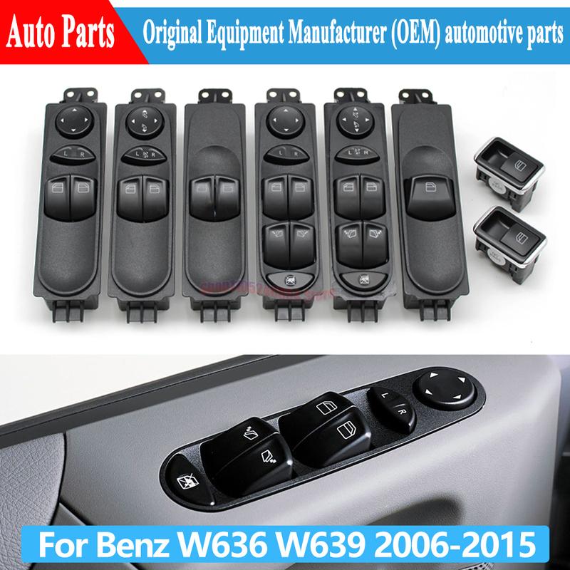 For Benz W639 W636 Vito Viano 2006-2015 6395450913 Car Front Rear Door Electric Window Switch Master Power Control Switch