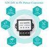 Mzhou 15W Двойной входной DC преобразователь в 5 В 3 А Простая установка для видеонаблюдения включает в себя бесплатную отвертку для USB-источника питания 12/24 В - Камера для грузовиков/автодомов, (ЕС