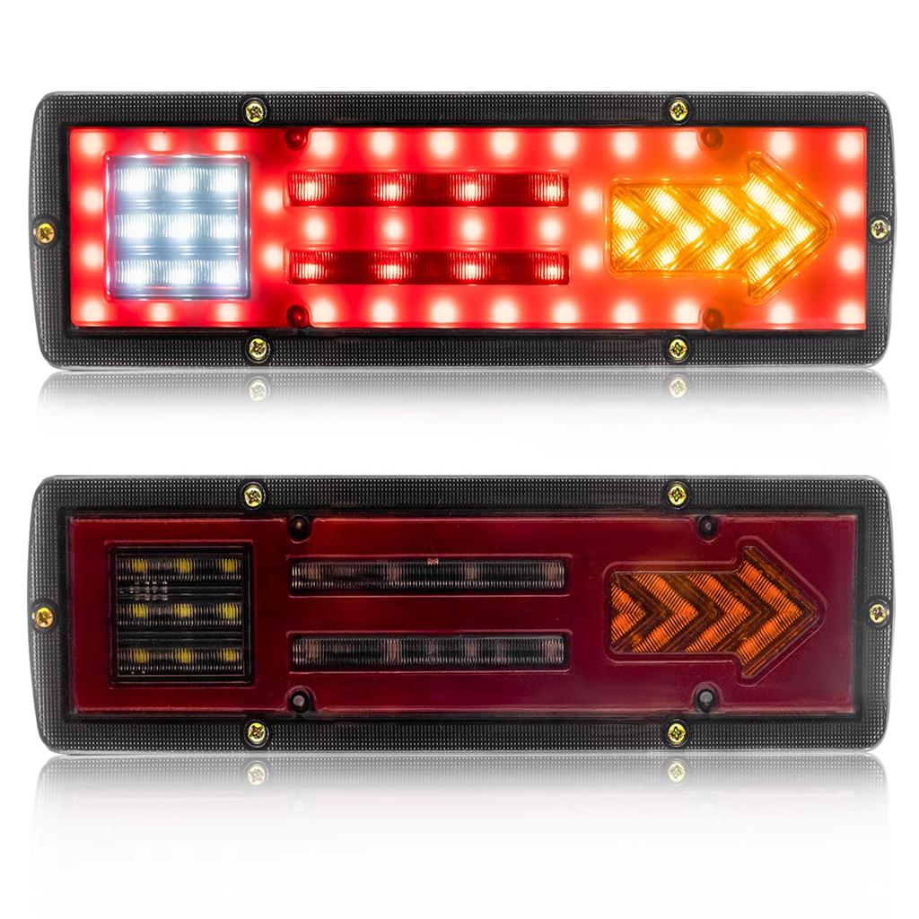 Ygmylandbb LED Truck Tail 24V Rear Combination Lamps with Turn and Reverse Set of 2 and Lights, All-in-One Brake, Small, Signal, Lights, (Left Right)