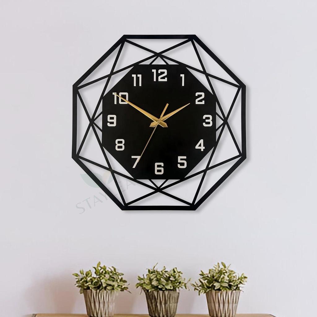 Antique Metal Wall Clock for Hall Big Size | Modern Decorative Clocks for Living Room Stylish | Designer Wall Watch