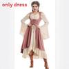 Baroque Style European Medieval Stage Dress With Spliced Polyester Fabric For Theater Performances