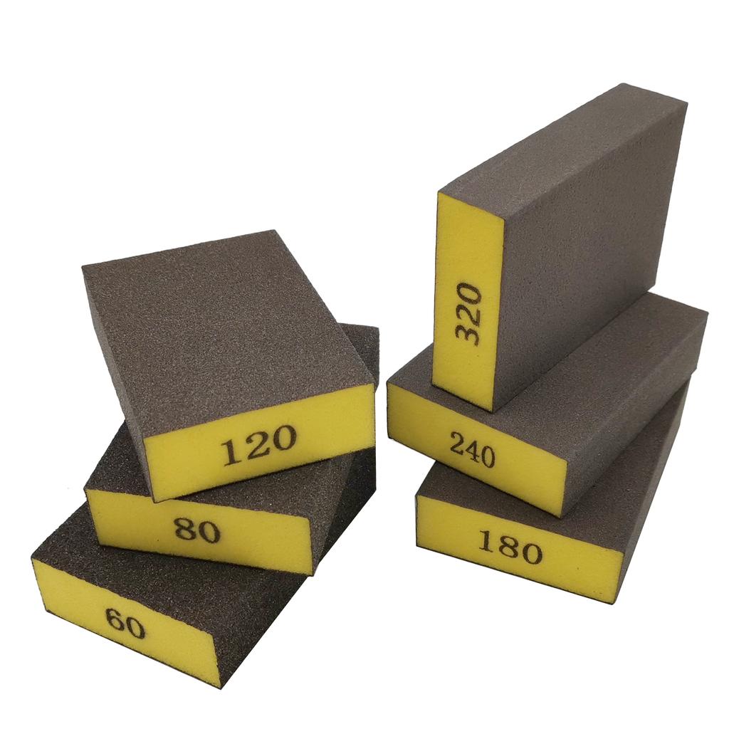 60, 80, 120, 180, 240, 320, грубый шлифовальный блок со средней зернистостью, шлифовальные губки для гипсокартона по металлу, шлифовальные блоки для дерева, 6 шт.
