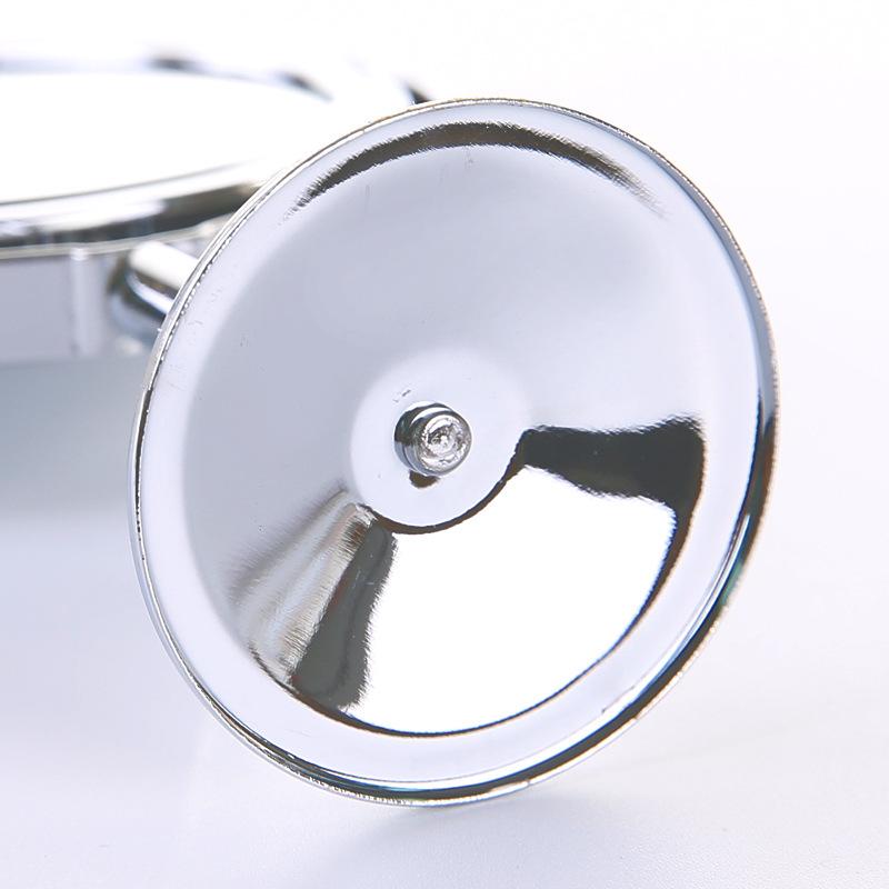 High-Definition Double-Sided Metal Desktop Makeup Mirror with Magnification and Rotating Feature