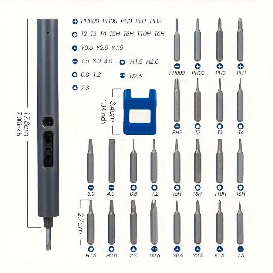 Набор прецизионных электрических отверток 28 в 1 с 24 магнитными битами для отвертки, электрические инструменты для ремонта iPhone, ПК, часов, камеры DI