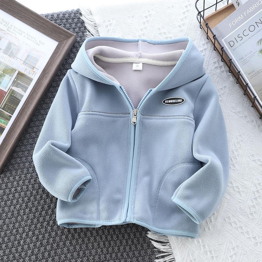 Детское худи из полар-флиса с капюшоном, осенне-весеннее, спортивное, повседневное, детские толстовки на молнии для мальчиков 2-12 лет, одежда